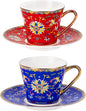 KAMMAK Tea Cup and Saucer, Ceramic Coffee Cups, 8 oz, Afternoon Tea and by KAMMAK