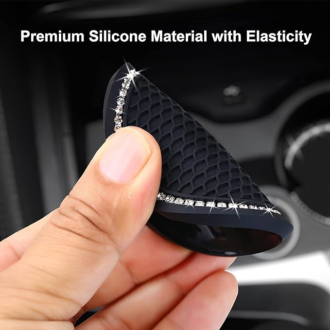 2PCS Bling Car Cup Coaster, 2.75 Inch Auto Cup Holder Insert Coasters Silicone - Image 4