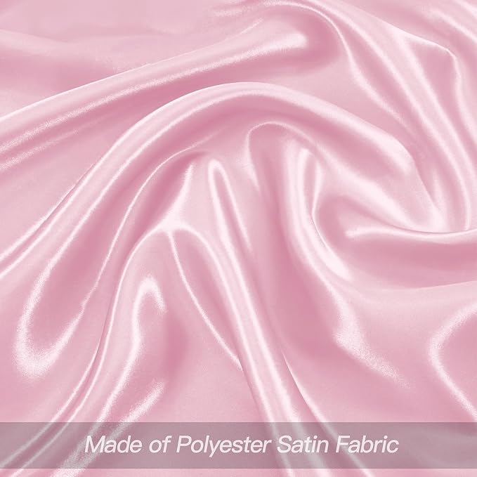 P Pothuiny 12 Pcs Pink Satin Napkins 17 x 17 Inch, Satin Cloth Napkins | Square - Image 4