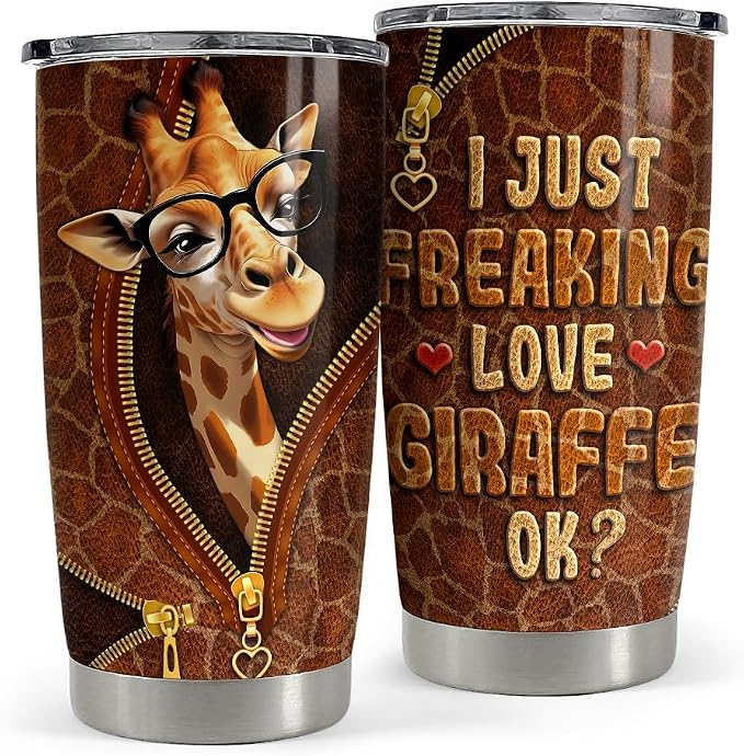 SANDJEST Giraffe Tumbler 20oz Stainless Steel Insulated Coffee Travel Mug Cup by SANDJEST