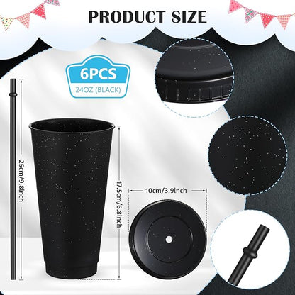 Uiifan 6 Pcs 24 oz Reusable Tumbler - Image 2