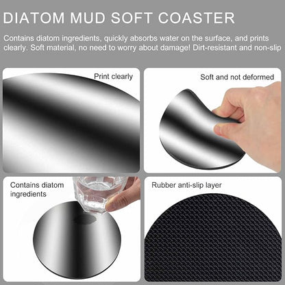 Ombre Black Coasters Set of 4, Modern Minimalist Geometric Gradient Color - Image 9