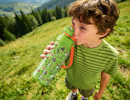 POWCAN Kids Water Bottle for School: 2-in-1 Straw Spout Lid - Image 7