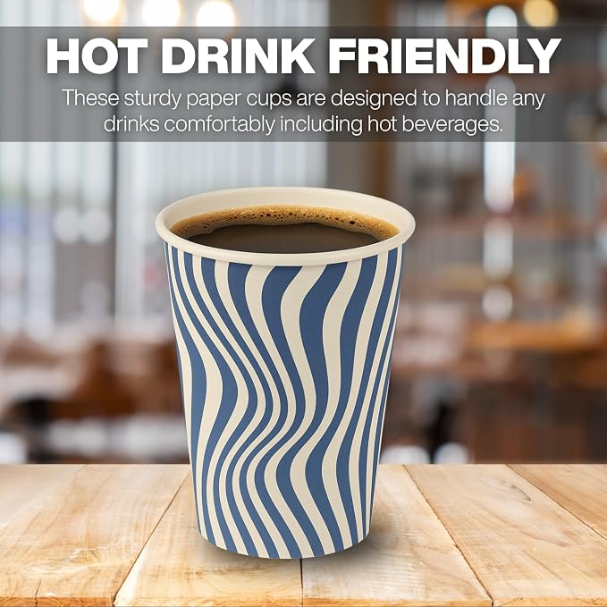 Disposable Coffee Cups with Lids, To Go Paper Hot Cups, Cocoa - Image 4