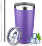 20 oz Tumbler with Lids and Straws, Stainless Steel Insulated Coffee Tumbler by GUDEMAO