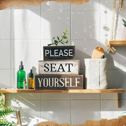 Moucuny 4 Pcs Bathroom Shelf Decor Farmhouse Bathroom Decor and Accessories - Image 8