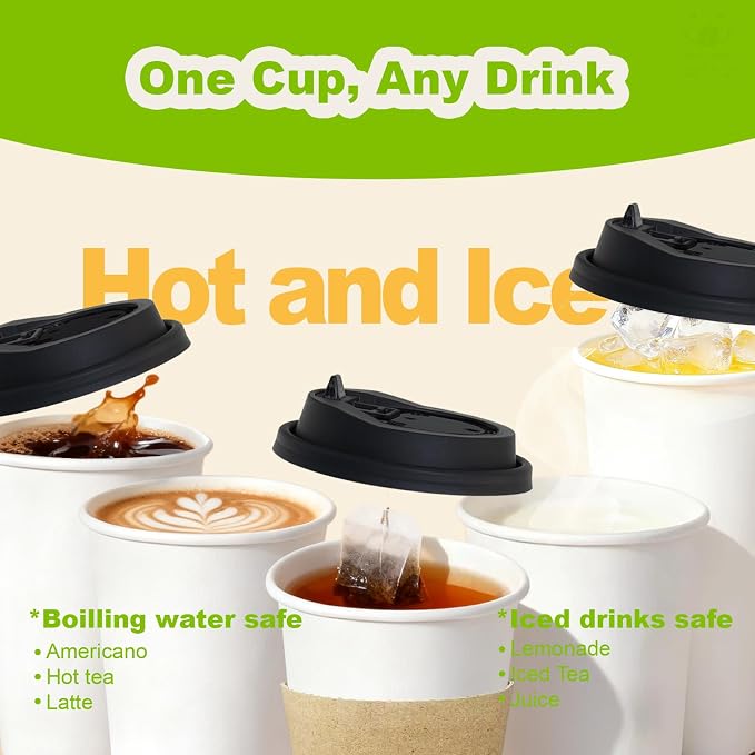 100 Pack 16 oz Disposable Coffee Cups - Image 6