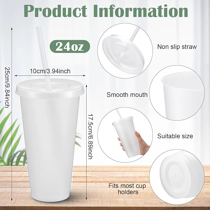 Honeydak 60 Pack Tumbler with Straw and Lid Bulk Cups - Image 3