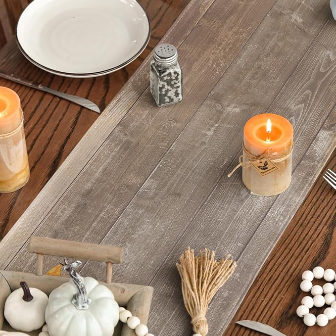 Artoid Mode 210 GSM Fall Table Runner 13x72 Inch Home Party Decor | Wood Hello - Image 4