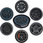 Tire Pattern Coasters for Drinks with Holder Round Leather Coasters Set of 6 Cups Mugs Mat Pad for Home Kitchen Bar