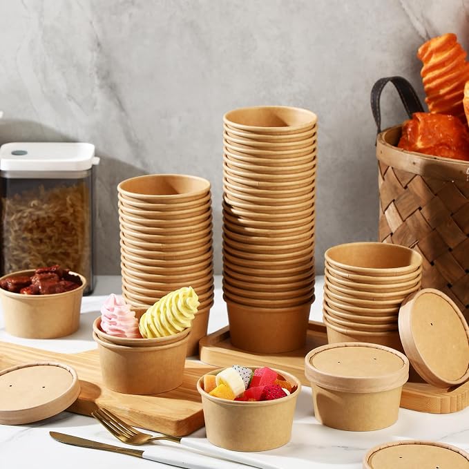 Fulmoon 100 Pack Paper Soup Containers - Image 4