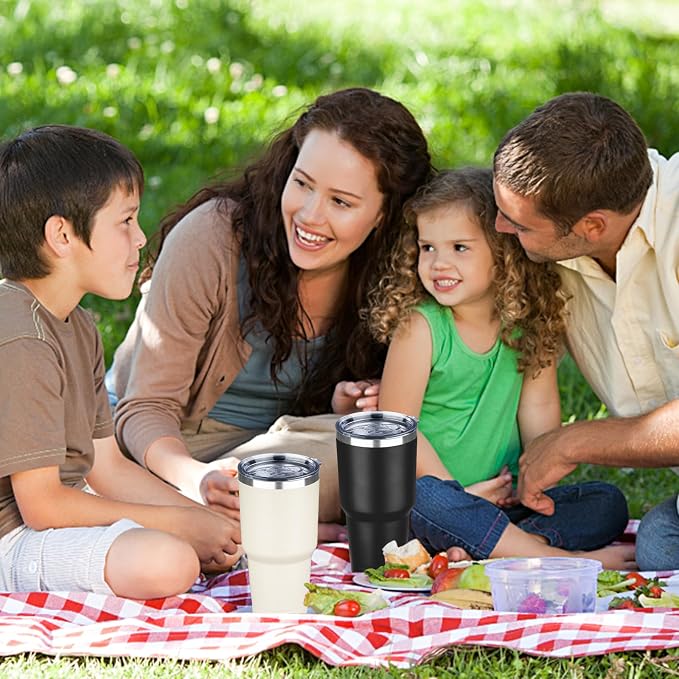 30 oz Tumbler with Lids and Straws, Stainless Steel Insulated Coffee Tumbler - Image 7