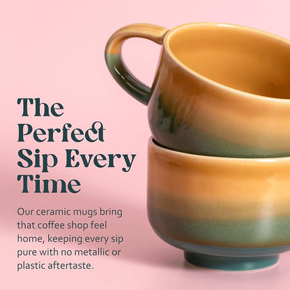 NOVA CERAMICS Amber Coffee Mug - 16 oz Ceramic Mug - Savannah | Aesthetic - Image 5