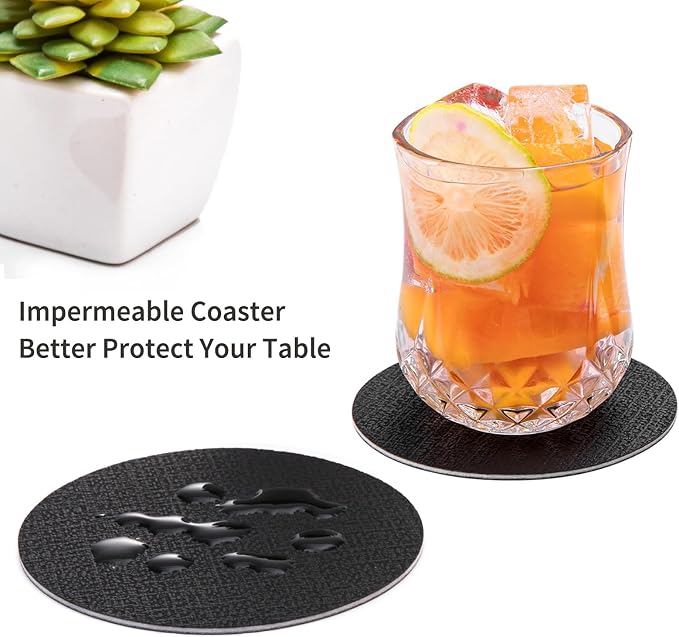Faux Leather Drink Coasters - Image 2