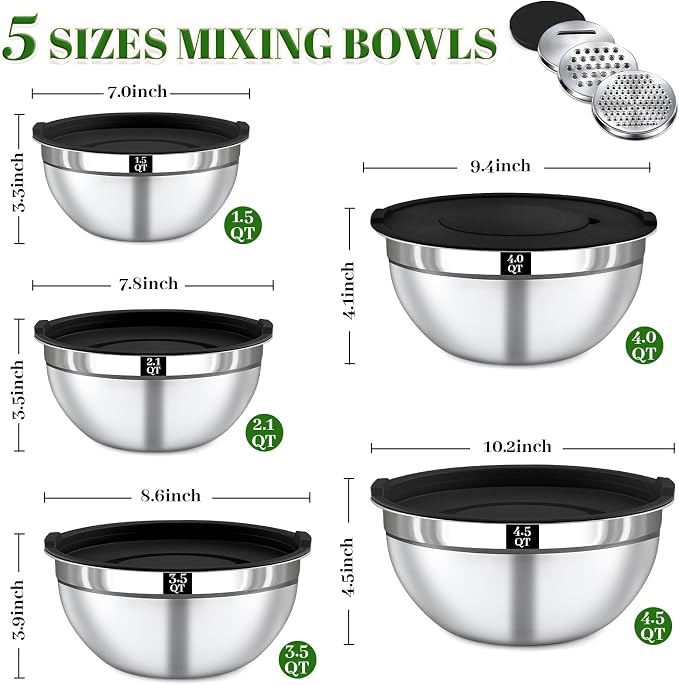 8PCS Mixing Bowls with Lids Set - Image 2