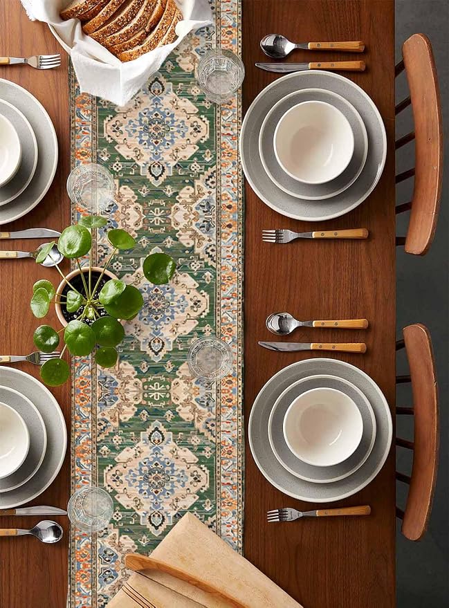 Boho Table Runners 90 Inches Long, Vintage Western Kitchen Dining Tables - Image 5