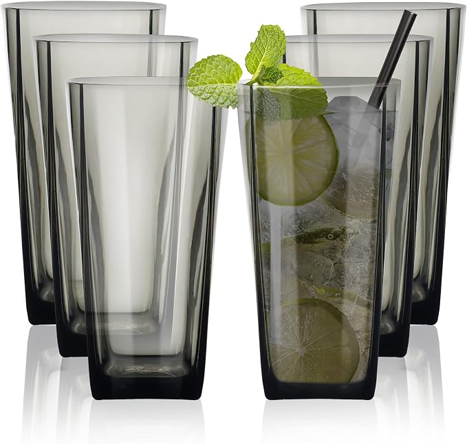 Top-spring 20 Oz Reusable Plastic Water Tumbler 6pcs Grey BPA Free | Thickened by Top-spring