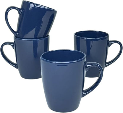 10 Strawberry Street Coupe Stoneware Set of 4 Coffee Mugs, Cobalt Blue by 10StrawberryStreet