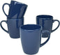 10 Strawberry Street Coupe Stoneware Set of 4 Coffee Mugs, Cobalt Blue by 10StrawberryStreet