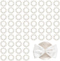 60Pcs Pearl Napkin Rings,Imitation Pearl Beaded Napkin Ring Holder,Serviette Napkins Rings Bulk for Wedding Reception Dinner Table Decor Banquet Home Party (White&Silver, 60Pcs)