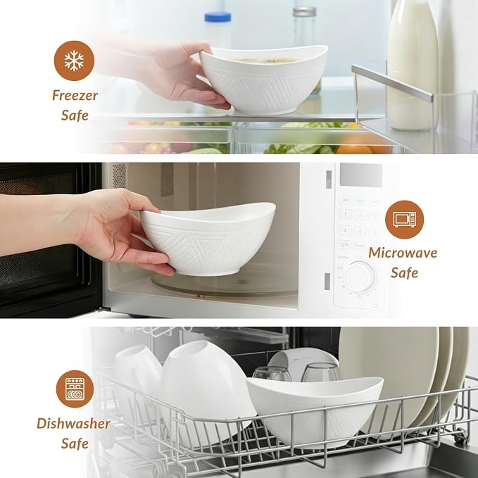Wheat Straw Bowls 26 OZ Serving Bowls Set of 6 Unbreakable Salad Bowls - Image 6