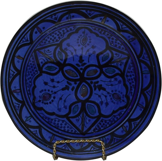 Ceramic Plates Moroccan Handmade Appetizer Tapas Serving Decorative 10 inches Round