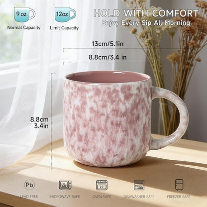 MONITO 12 OZ Coffee Mugs Set of 4, Ceramic Coffee Mugs, Modern Coffee Mugs Set - Image 2