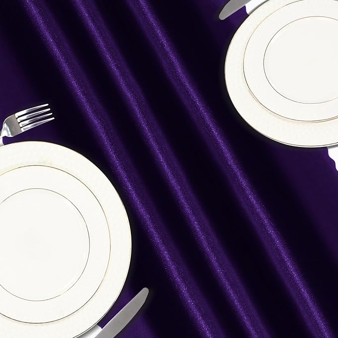 VACVELT Purple Satin Table Runners, 12x72 Inch, 12 Pack, Scalloped Edge | Silky - Image 5