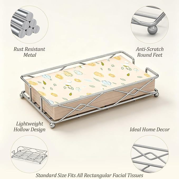 Silver Metal Guest Towel Napkin Holder - Image 3