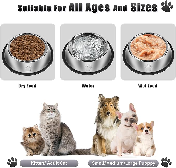 3Pcs Stainless Steel Dog Bowls Set - Image 6