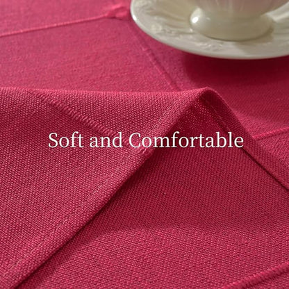 Zobesta Red Table Cloth Square 53 x 53 Inch, Cotton Red Linen Tablecloth Square Heavy Weight Washable Farmhouse Soft Boho Tablecloth for Outdoor, Party, Holiday, Picnic, Dining