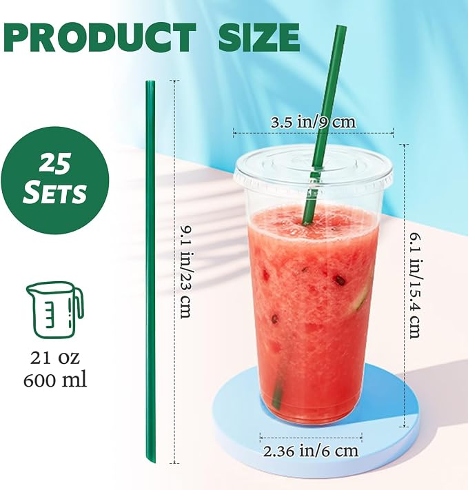 Qinsihwn 25 Sets 20 oz Plastic Cups - Image 2