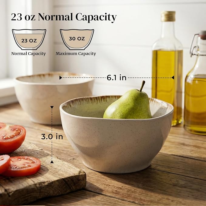 DOWAN 30 OZ Soup Bowls, Large Cereal & Salad Bowl Set of 4, Deep Bowl - Image 2