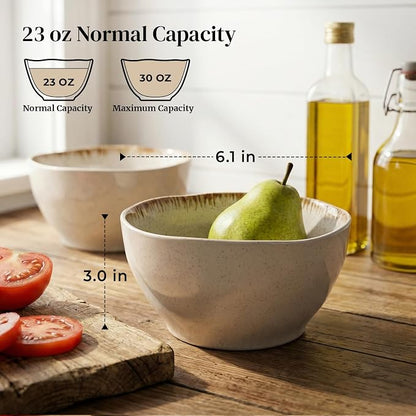 DOWAN 30 OZ Soup Bowls, Large Cereal & Salad Bowl Set of 4, Deep Bowl - Image 2