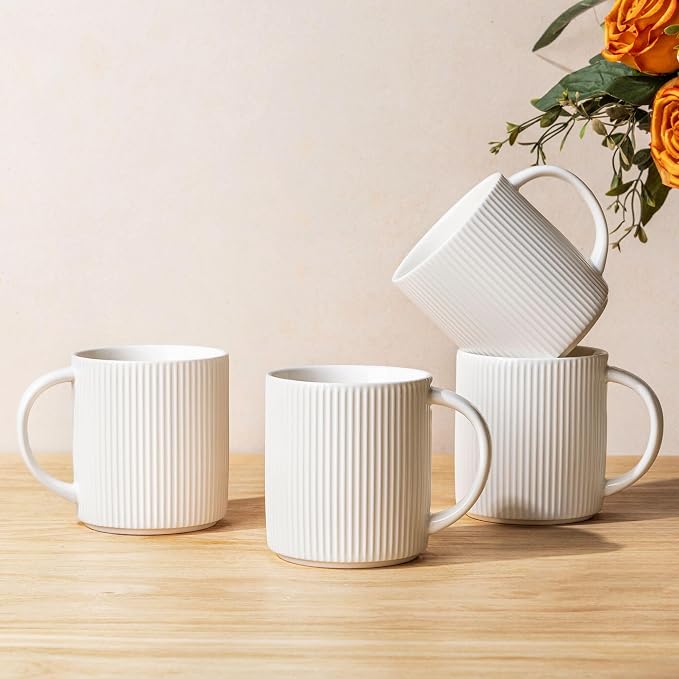 theterra Ceramic Coffee Mugs Set of 4, 14.2 oz Coffee Cups by TheTerra