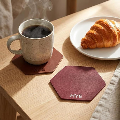 Northwind Personalized Full Grain Leather Coasters Set of 4 | Made in USA - Image 9