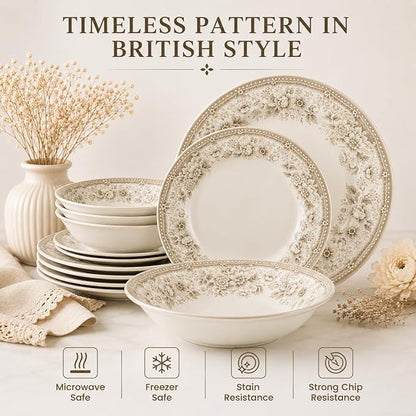 12-Piece Porcelain Dinnerware Set - Image 4