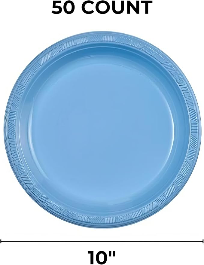 Hanna K. Signature Collection 50 Count Plastic Plate, Light Blue - Image 2