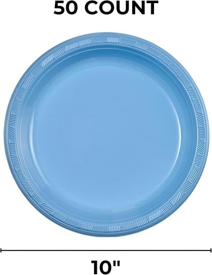Hanna K. Signature Collection 50 Count Plastic Plate, Light Blue - Image 2