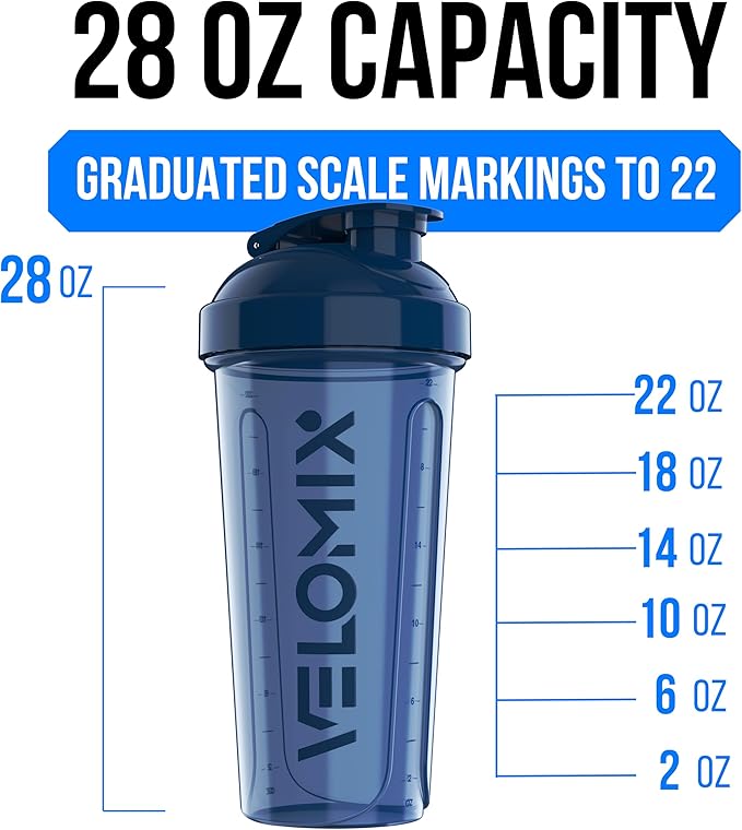 VELOMIX 2 Pack 28oz Protein Shaker Bottle - Image 4