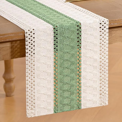 Boho Table Runner Summer Farmhouse Rustic Dining Dresser Scarf Home Decor | - Image 3