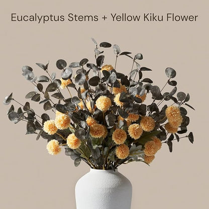 RyddeligHome 6 Branches Artificial Long Eucalpytus Stems for Tall Vase, Eucalyptus Centerpieces for Tables, 23" Dusty Green Faux Stems for Vase, Realistic Greenery Branches Fillers for Home Décor