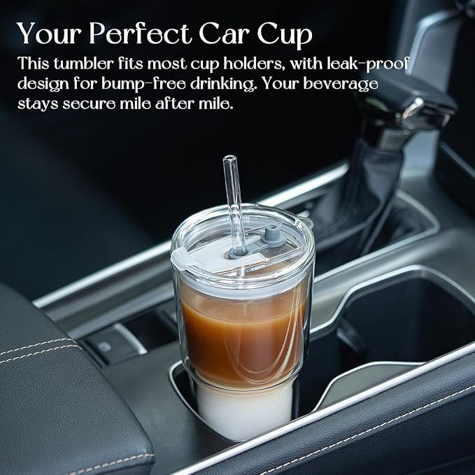 KEMORELA 2PCS 20oz Double Wall Glass Tumblers - Image 9