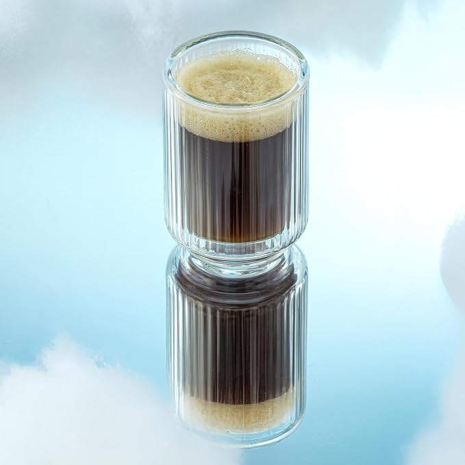 JoyJolt Haven Fluted Stackable Espresso Cups Set of 4, 2.5oz Ribbed Double Wall - Image 7