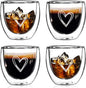 Gute 4Pcs Double Wall Glass Espresso Cups, Heat Resistant, Dishwasher Safe by GUTE