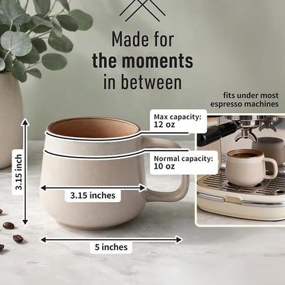 Ava Nord Stoneware Ceramic Coffee Mugs Set of 4 | 12 oz | Rose Sand | Lead-Free - Image 2
