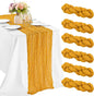 6 Pieces Mustard 10FT Cheesecloth Table Runner Boho Gauze Fabric Table Runner by JALANCY