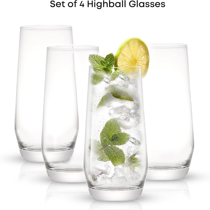 JoyJolt Gwen 18.5 oz Highball Glasses, Mojito Glass Cups, Tom Collins Bar - Image 3
