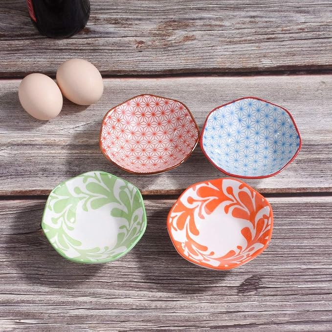 Ceramic Dipping Bowls Set of 4, 10.5cm Small Sauce Dishes, Nordic Style - Image 4