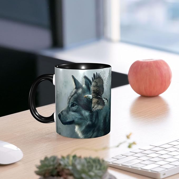 Yrebyou Wolf Coffee Mug 11oz Ceramic Cup - Image 6